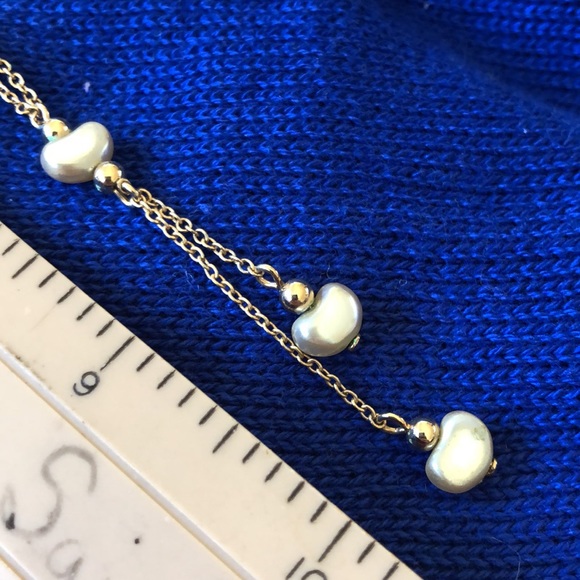 NWT vintage Avon faux pearl Y lariat necklace gold tone - Picture 7 of 8